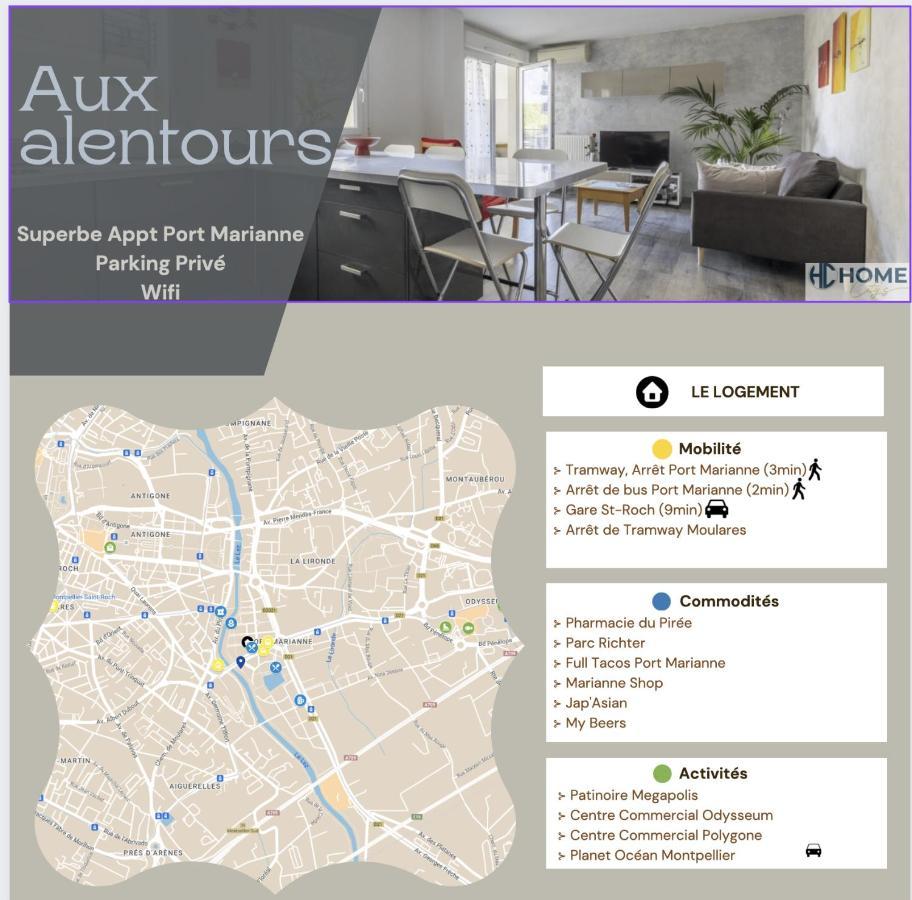 Superbe Appt Port Marianne, Parking Prive, 4 Personnes Apartment Montpellier Exterior foto
